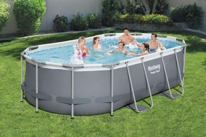 Bestway Power Steel Frame Pool Komplettset inkl. Filterpumpe & Sicherheitsleiter Bestway Power Steel Frame Pool Komplettset inkl. Filterpumpe & Sicherheitsleiter